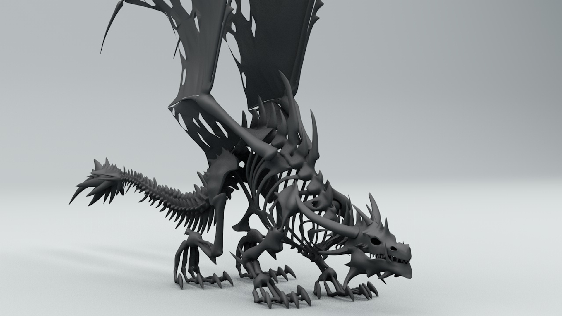 Костяной дракон 3д модель