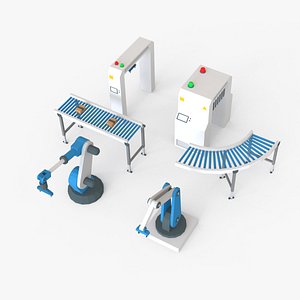 Warehouse assembly line industry zone 3D