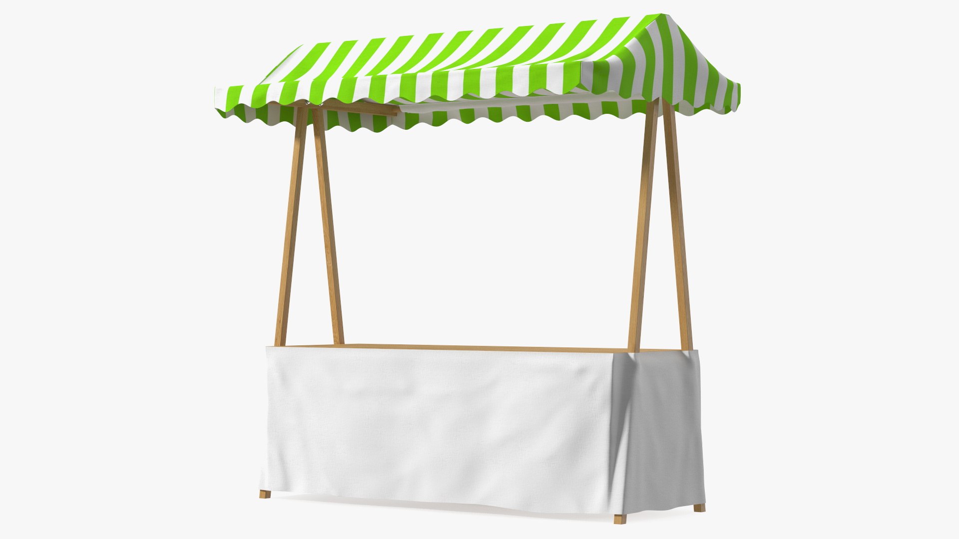 Wooden Market Stall 3D model preview
