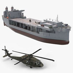 USS Lewis B Puller ESB-3 Naval Support Vessel and Helicopters