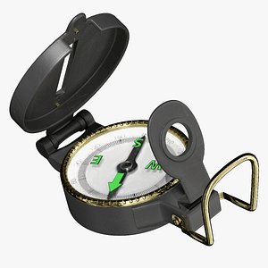 Hiking Compass - Middle - Low Poly(1) 3D model