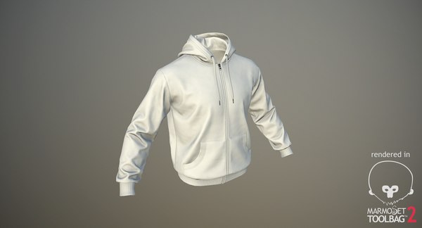 Realistic white hoodie 02 model - TurboSquid 1299229