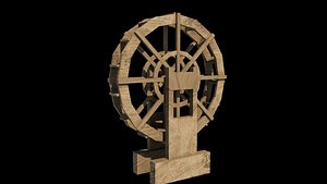 Watermill wheel 07 3D model