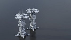 scifi building futuristic 3D model