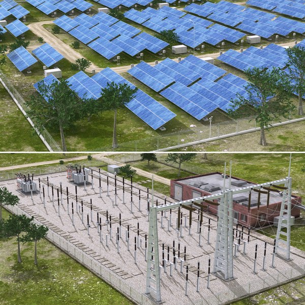 3d model thermal solar power plant