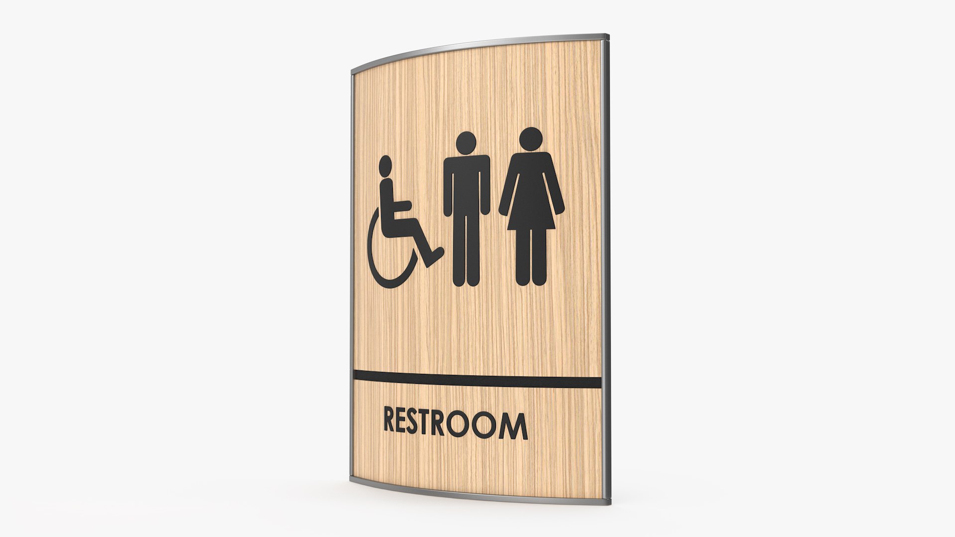 Unisex Accessible Restroom Sign 3D model preview