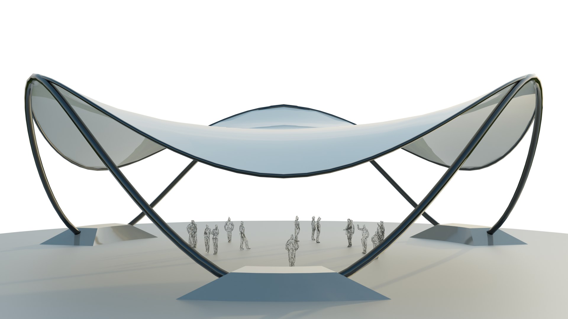 3D Tensile Structure Canopy Set 03 Model - TurboSquid 2358916