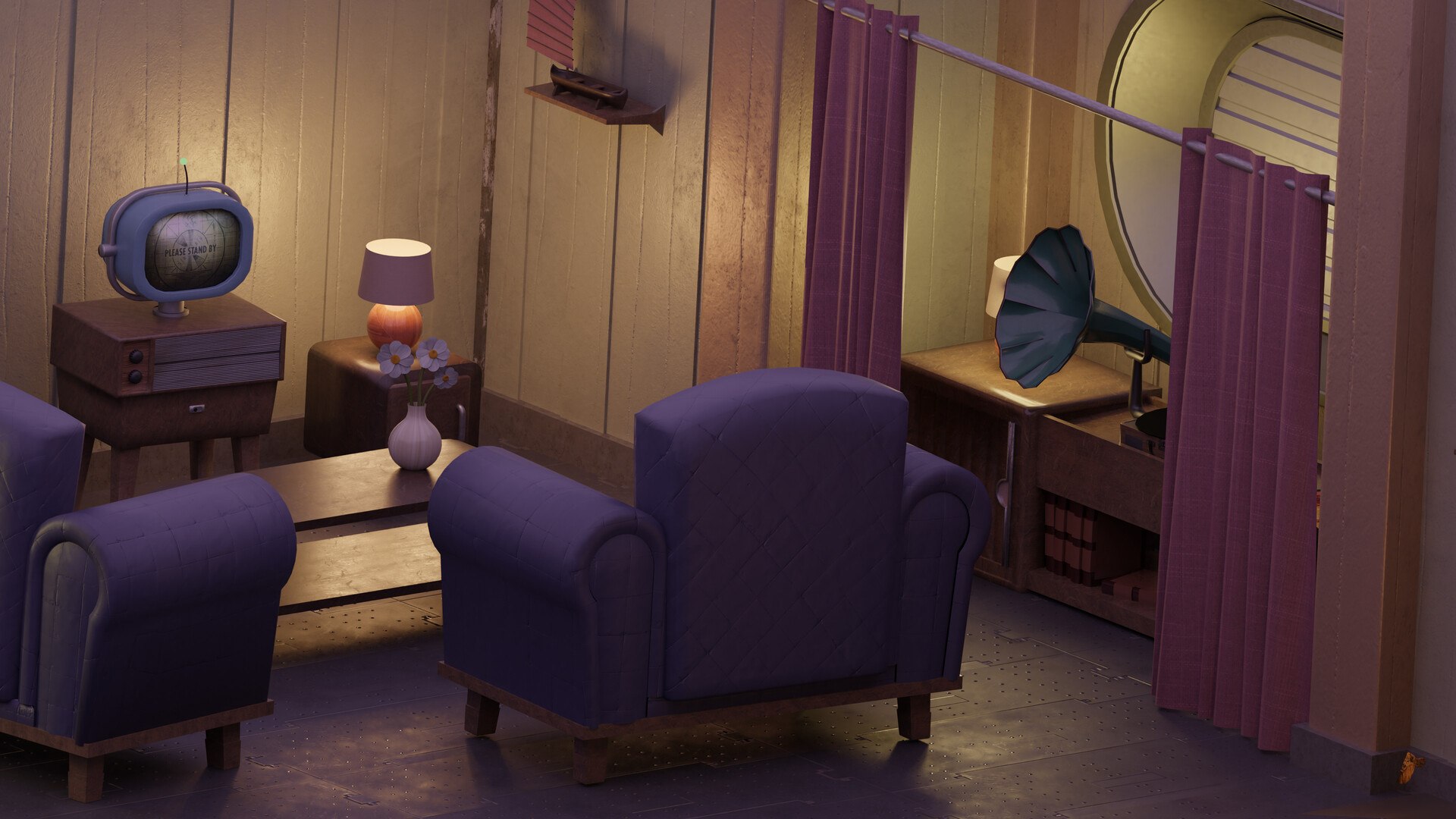 3D Retro Mid Century Mod Props Model - TurboSquid 2025482