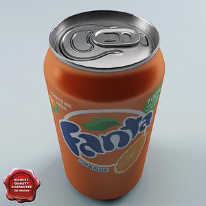 drink fanta 0 33l 3d model