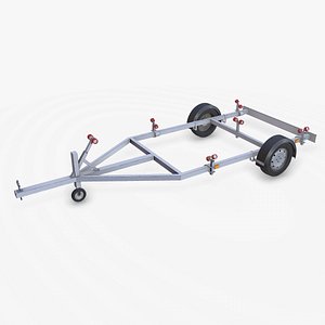 Boat Trailer Low-poly PBR 3D model