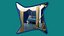 Specchio con cornice in legno blu