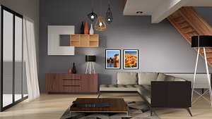 modern living room 3D