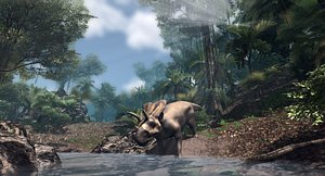 Pentaceratops Jurassic Dinosaur VR / AR / low-poly 3D model