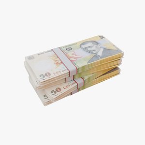 3D 50 Romanian Leu RON model