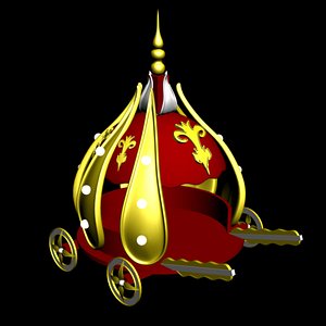 Crown Shaped Royal Horse Carriage Buggy 3D