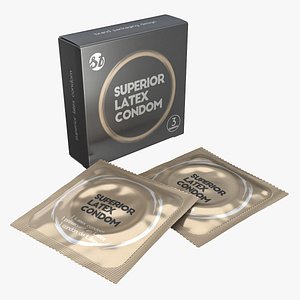 Condom small box with packages 02 3D