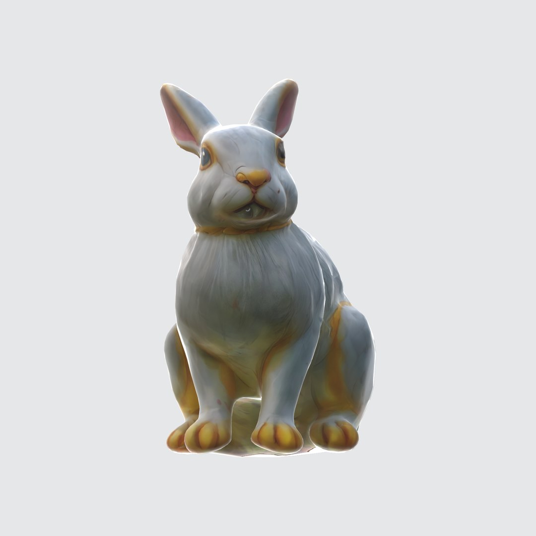 Rabbit Sitting Looking Directly 3D Model - TurboSquid 2260456