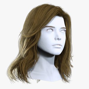 3D Modern Textured Voluminous Waves Hair Asset - Real-Time