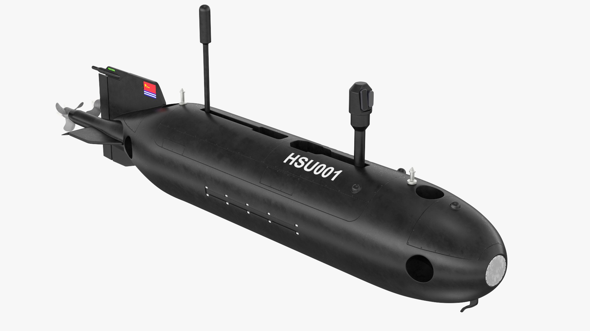 Chinese Submarine Drone HSU 001 Rigged 3D model preview