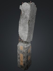 Broken pillar LowPoly model Free low-poly 3D model