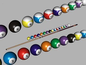 balls billiard snooker 3d model