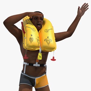 3D Man with Life Jacket model