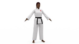 3D Karate Girl 01 model