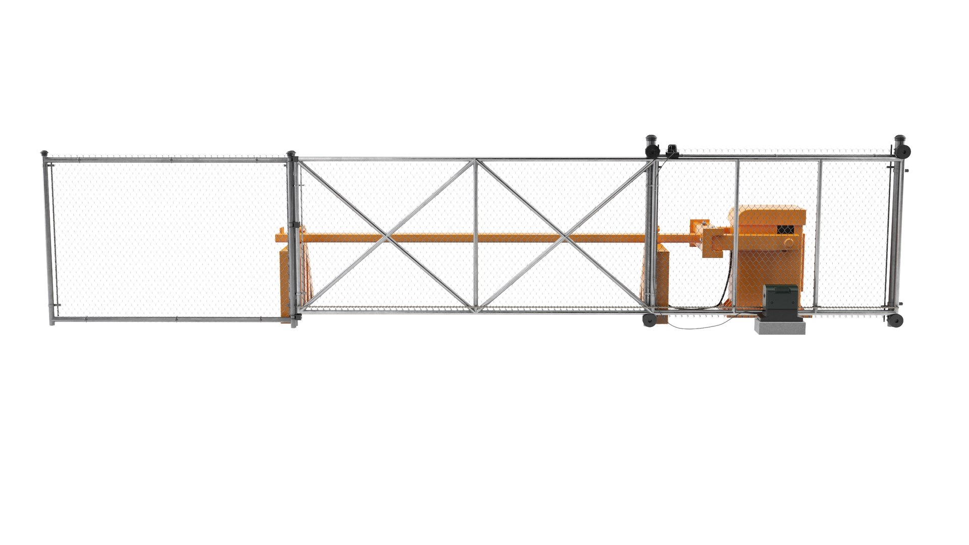 3D Model Fence With Automatic Gate - TurboSquid 2318824