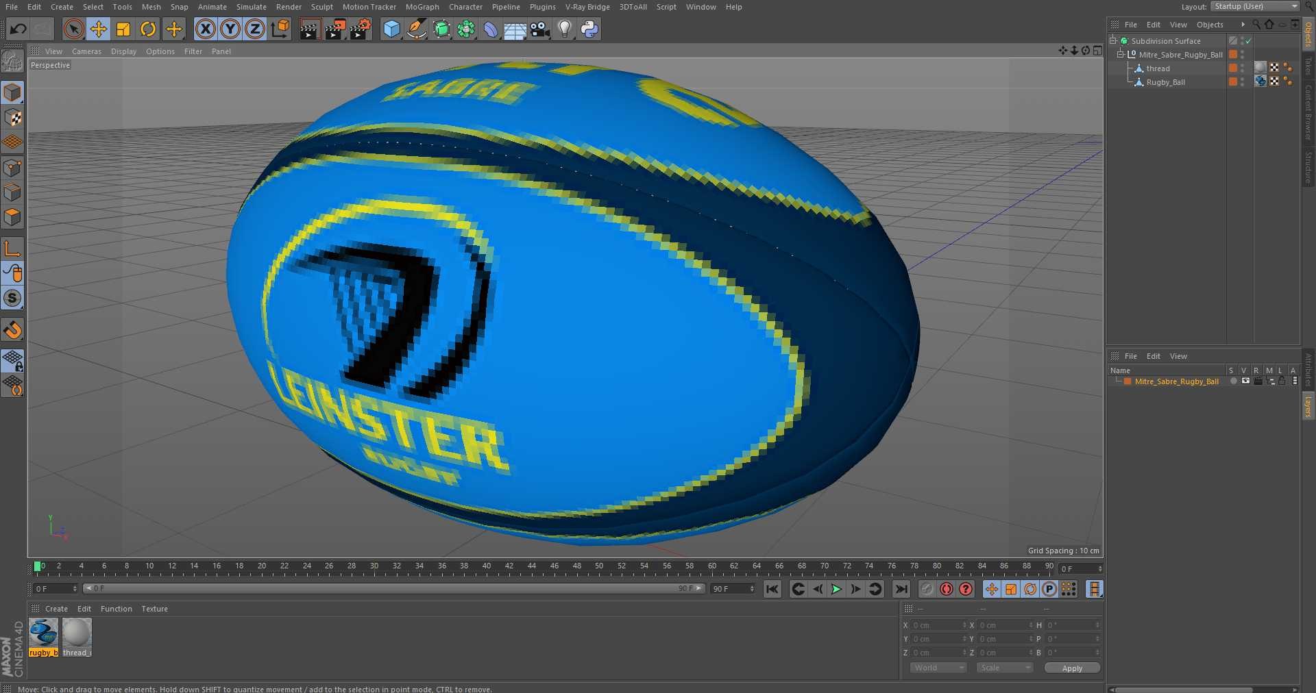 Mitre Sabre Rugby Ball 3D Model - TurboSquid 2162291