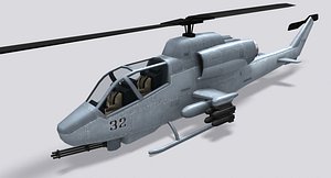AH-1 Super Cobra Low Poly Helicopter