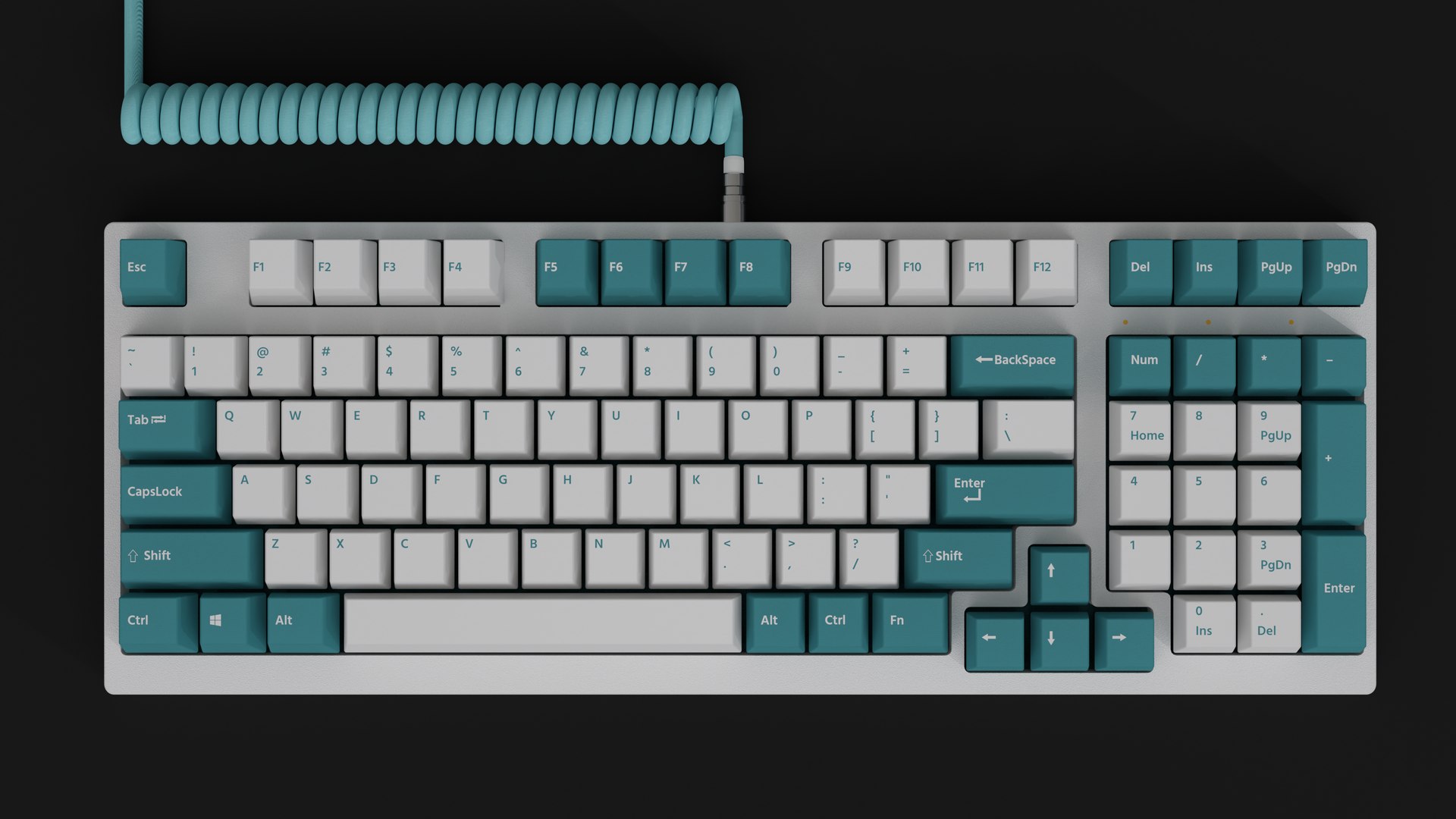 Keyboard Leopold FC980M WhiteMint 3D Model - TurboSquid 2118981
