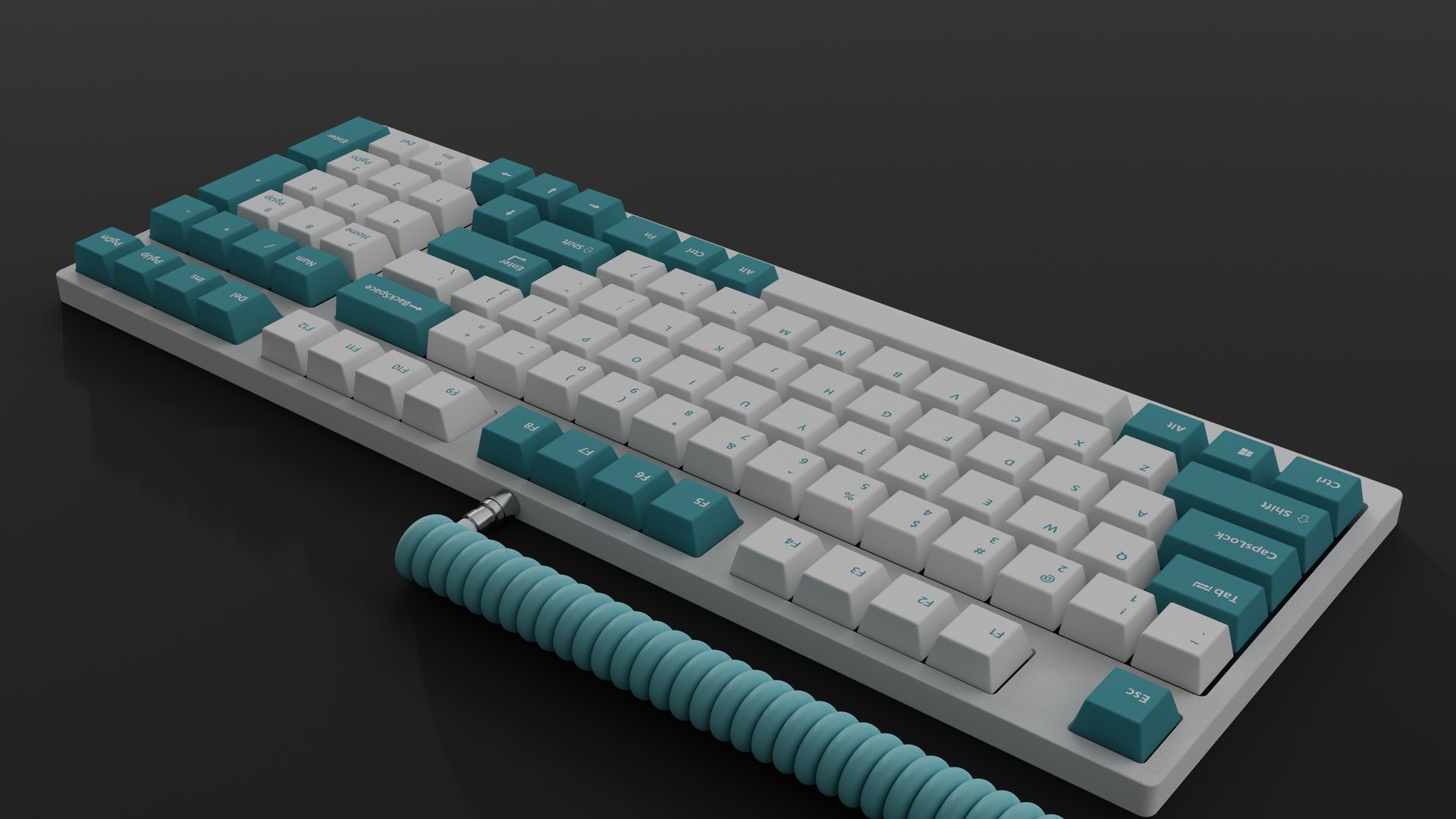 Keyboard Leopold FC980M WhiteMint 3D Model - TurboSquid 2118981