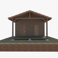 Utility Shed with Covered Porch