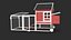 Red Chicken Coop 3D