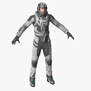 3D Futuristic Astronaut no Visor model