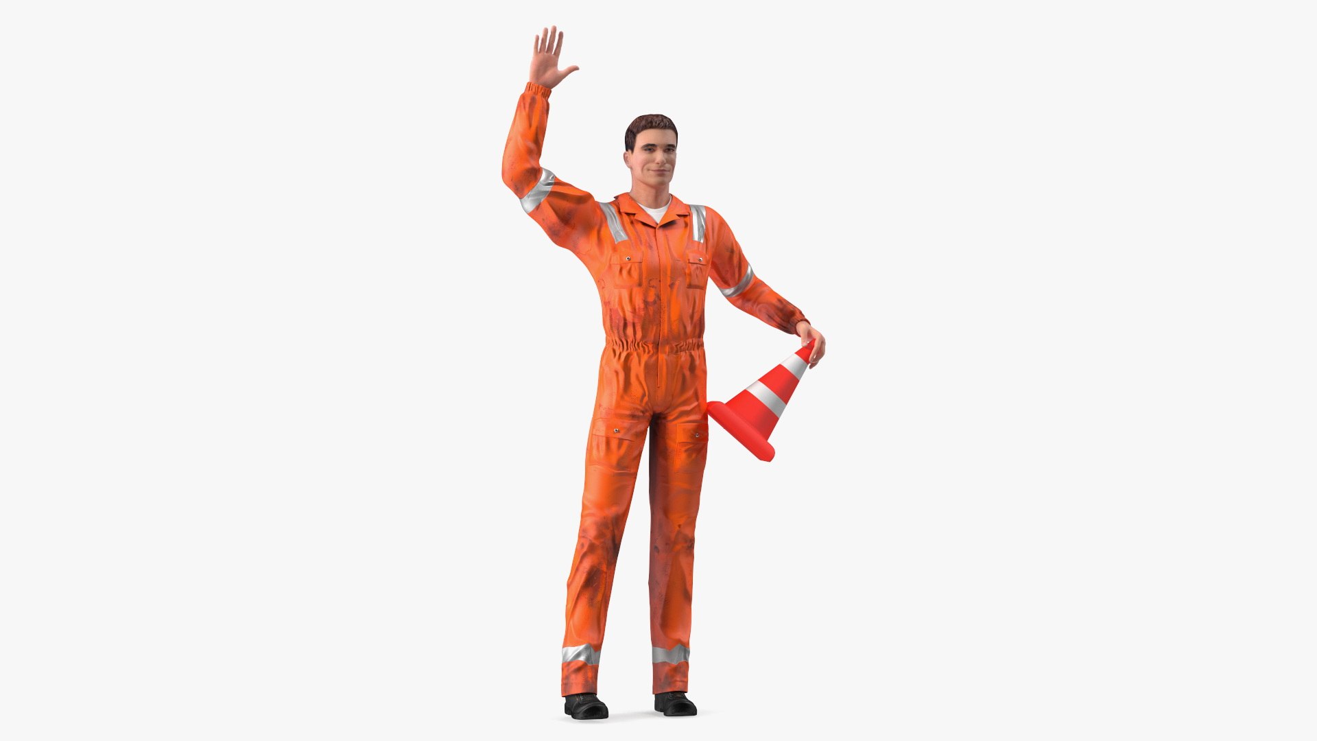 Dirty Road Worker Rigged 3D model preview