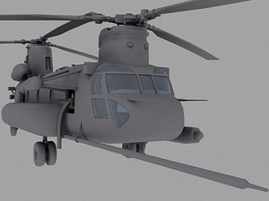 CH-47E SOA US Special Forces transport helicopter game model