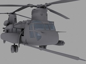 CH-47E SOA US Special Forces transport helicopter game model