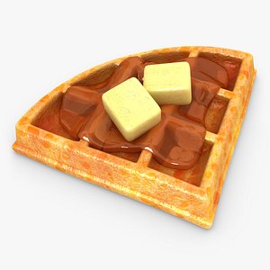 3ds realistic waffle honey butter