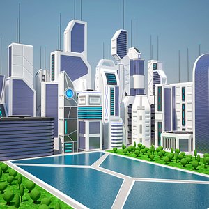 3d future city day futuristic buildings