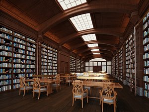 3D The interior of the magnificent classical library