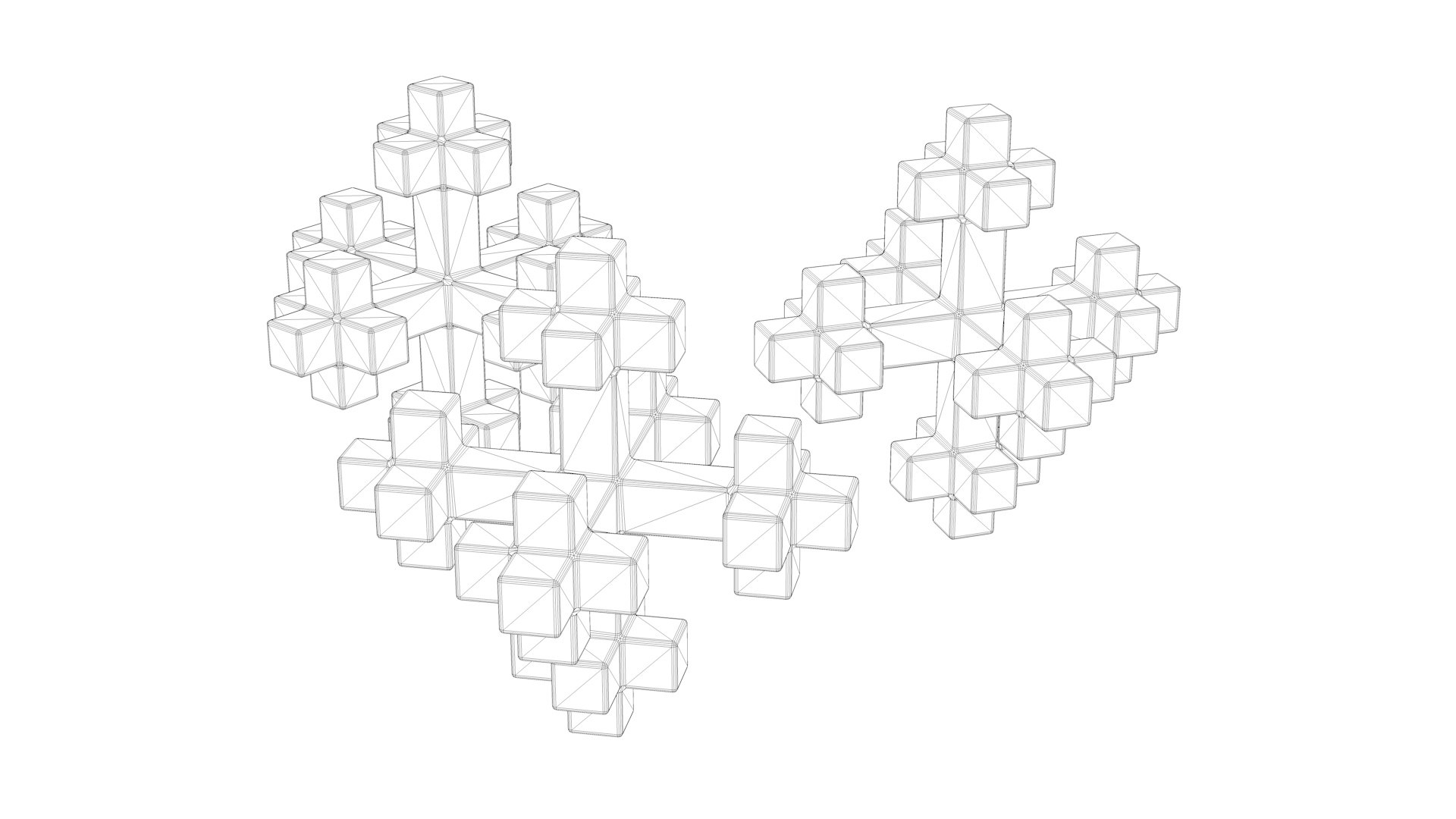 3D Striped Cross Clusters model - TurboSquid 2164868