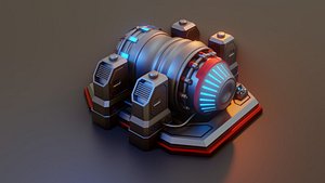 Sci-Fi Power Generator - Low Poly - Game Ready - PBR