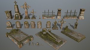 skull tombstone 3D model