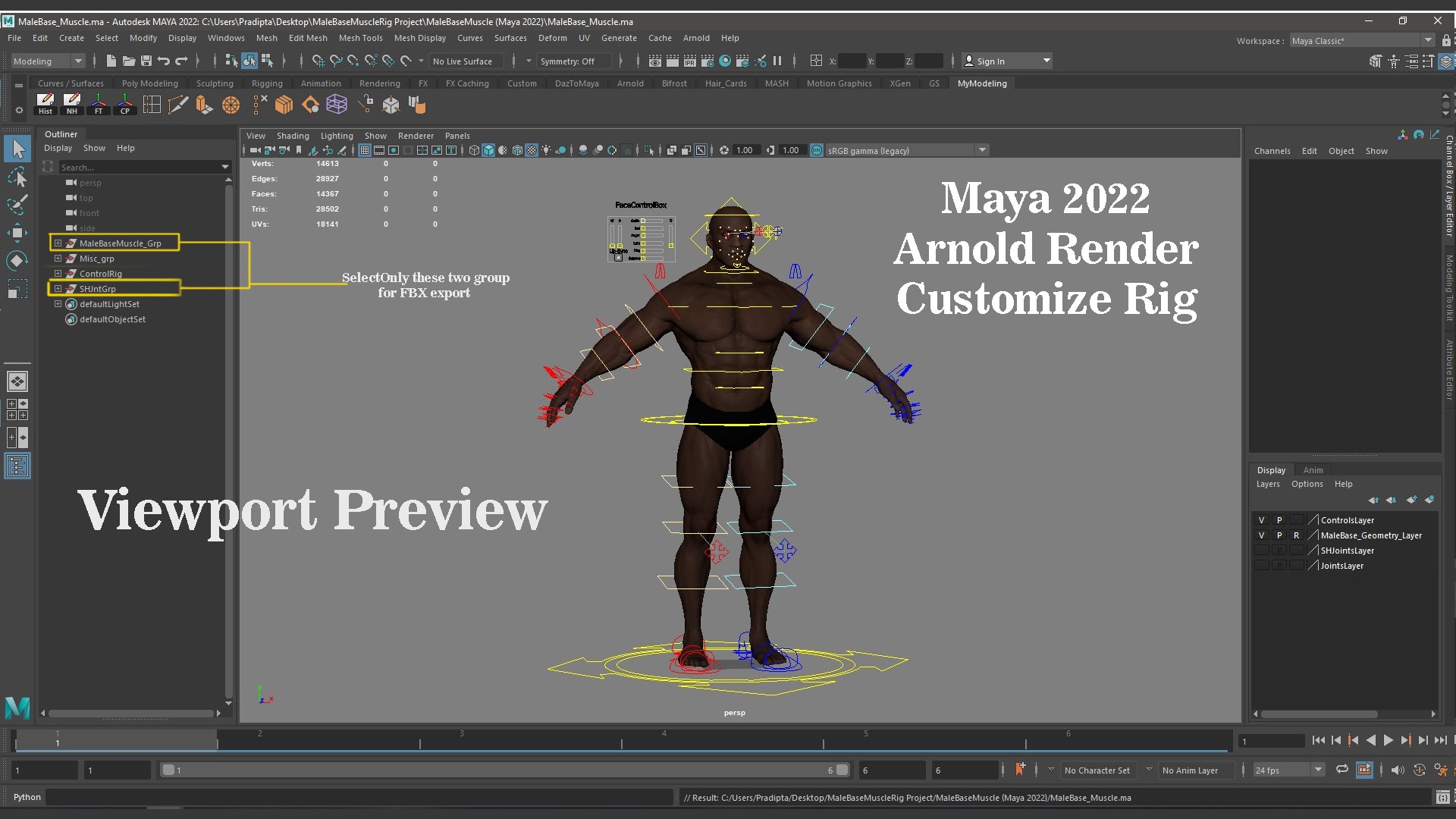 3D Male Base Muscle Rig - TurboSquid 2348985