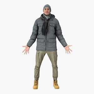 3D Mike Casual Winter A Pose model