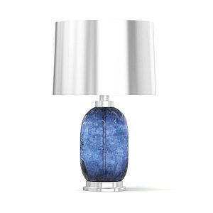 metal table lamp blue glass 3D model