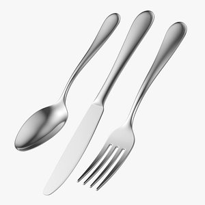 3D Table Dinner Knife Fork Spoon Generic Cutlery