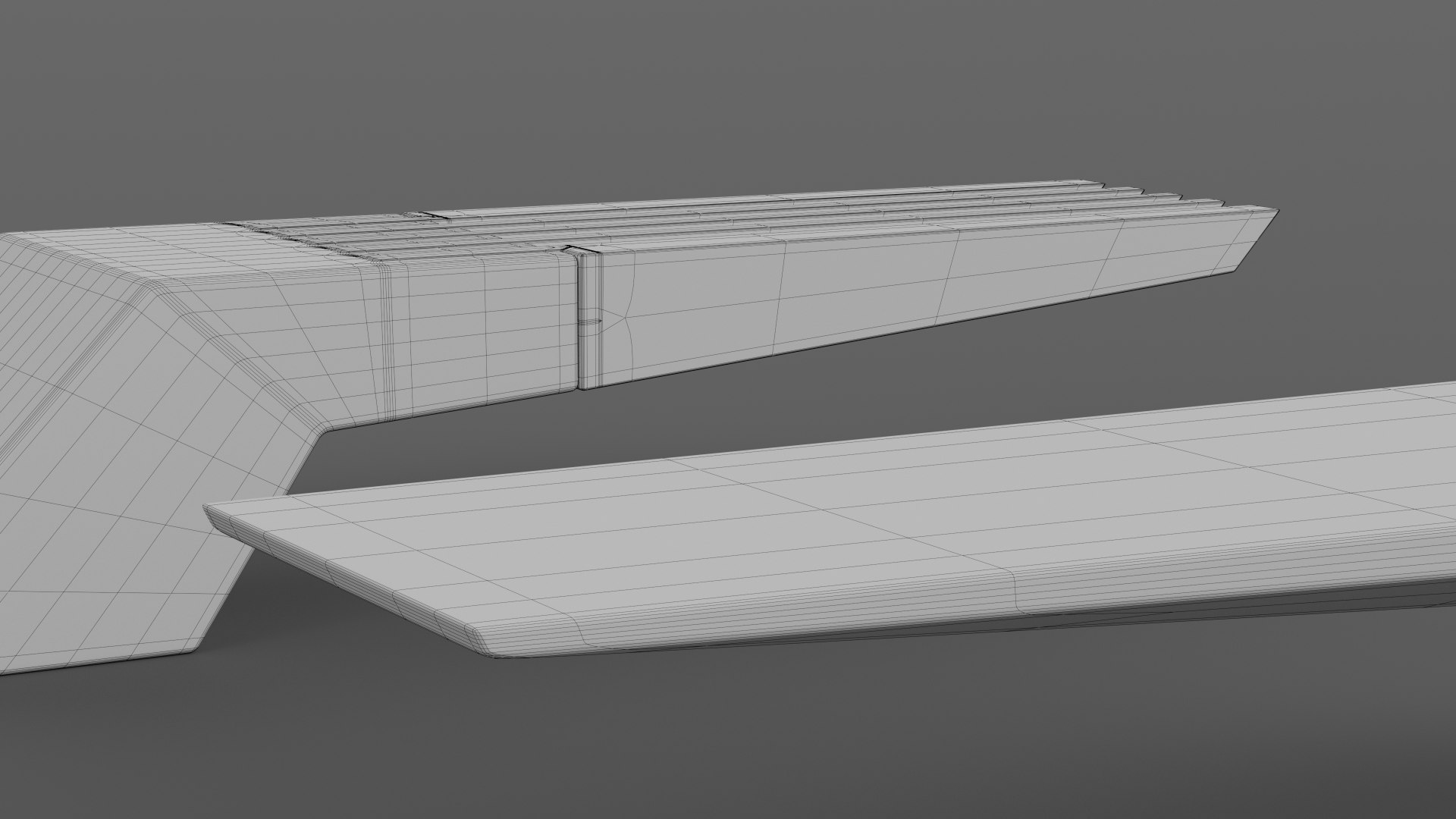 PARK MODERN BENCH WING WOOD AND CONCRETE model - TurboSquid 1844352