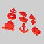 帆船标志包 UI 系列，色彩缤纷，共 9 款